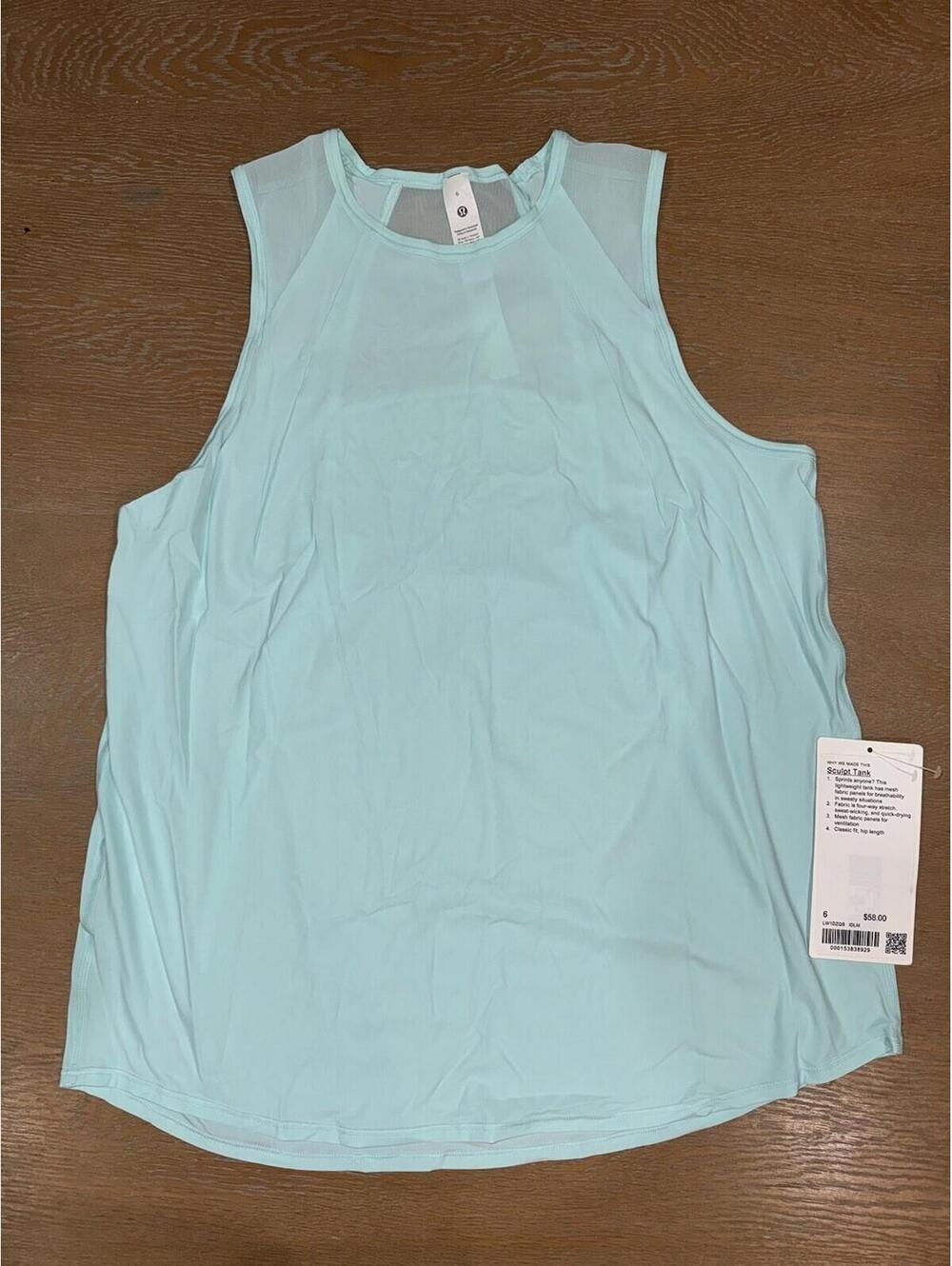 Lululemon Sculpt Tank Top Ideal Mint SIZE 6 NWT